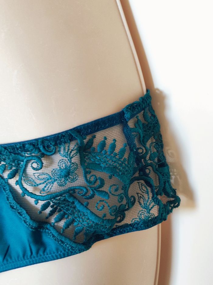 Tanga dentelle turquoise dentelle / Etam - 38/M - photo numéro 2