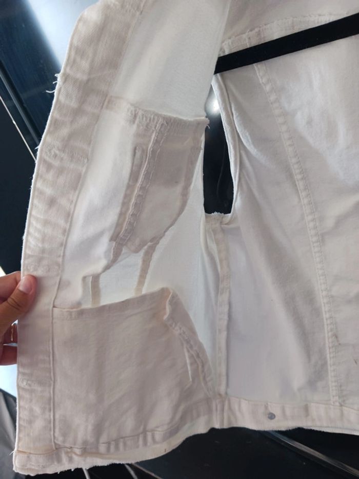 Veste jean crème sans manche DenimCo TailleL40 - photo numéro 5