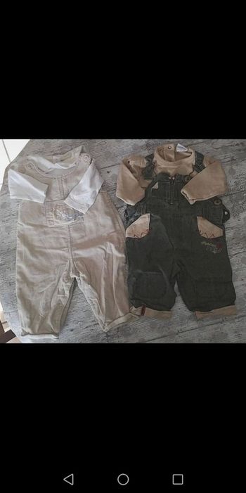 Lot 2 ensembles salopette 3 mois