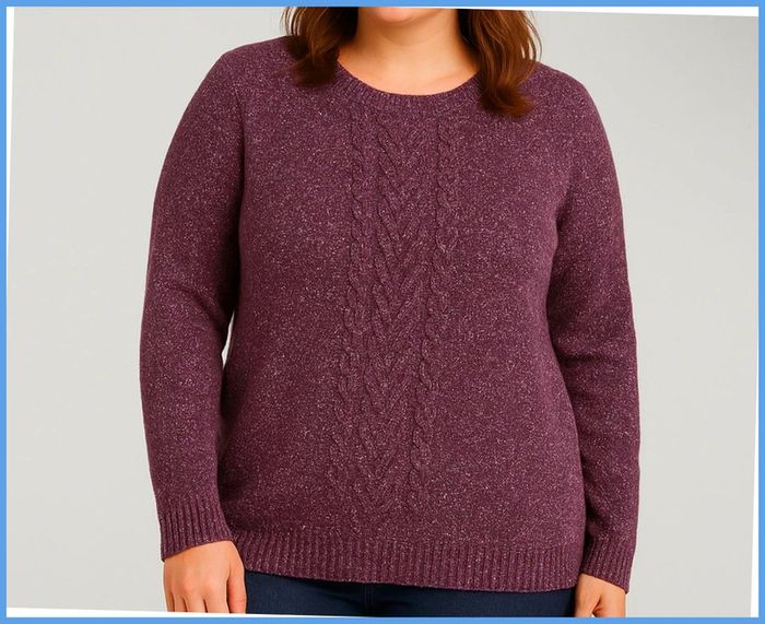 Pull torsadé Femme L.L. Bean Bordeaux Taille M