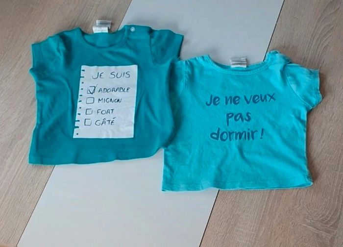 Lot de 2 tee shirt 9 mois