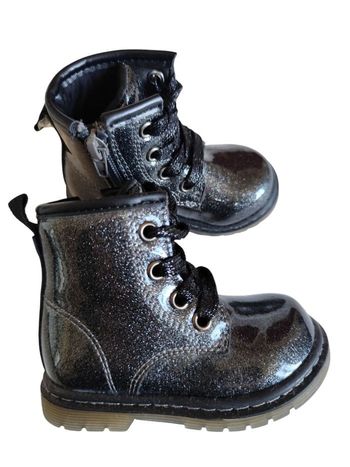 Bottillons pailletés à lacets et zip pour bébé fille