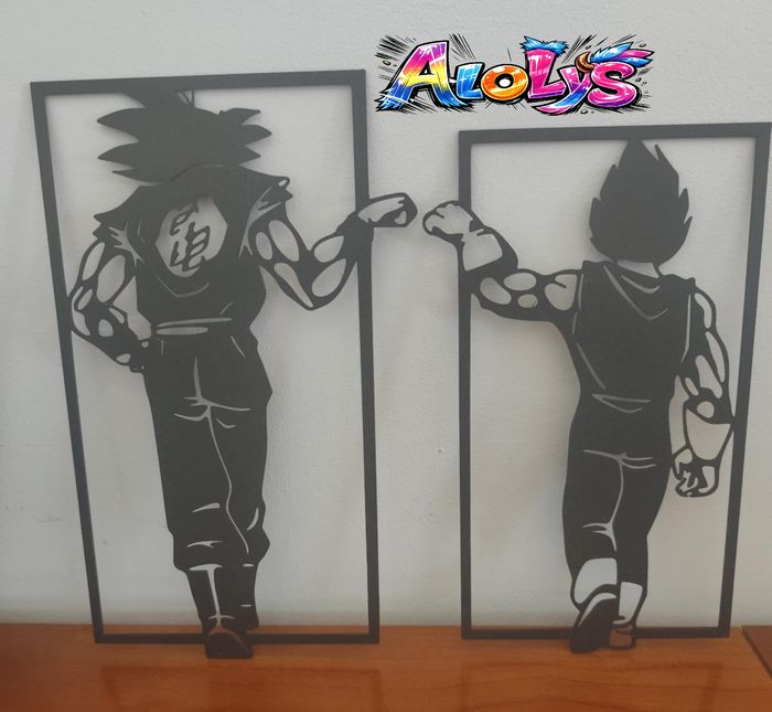 2 Décorations murale Dragon Ball Z goku et vegeta