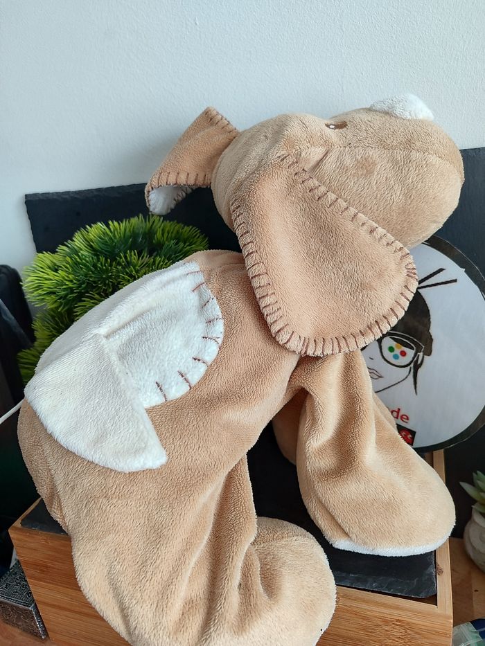 peluche chien marron beige blanc ancien rond maxita couture  Doudou PE0227 - photo numéro 3
