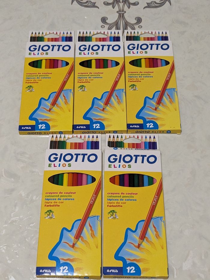 Lot de 5 boîtes de crayons de couleur Giotto Elios. - photo numéro 2