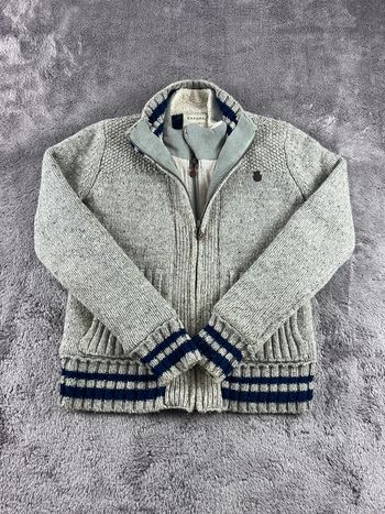 Veste zippée doublée polaire Kaporal beige et bleu – Taille S