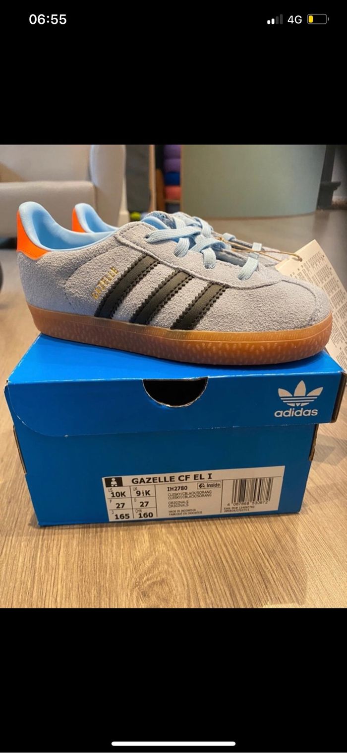 Adidas gazelle bleues et orange - photo numéro 9