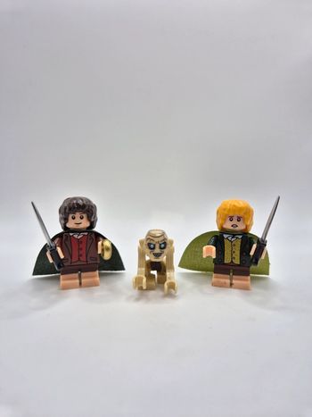 Figurines type lego Frodon , Sam et Gollum seigneur des anneaux / hobbit