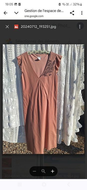 Robe soft grey rose vieillie vintage