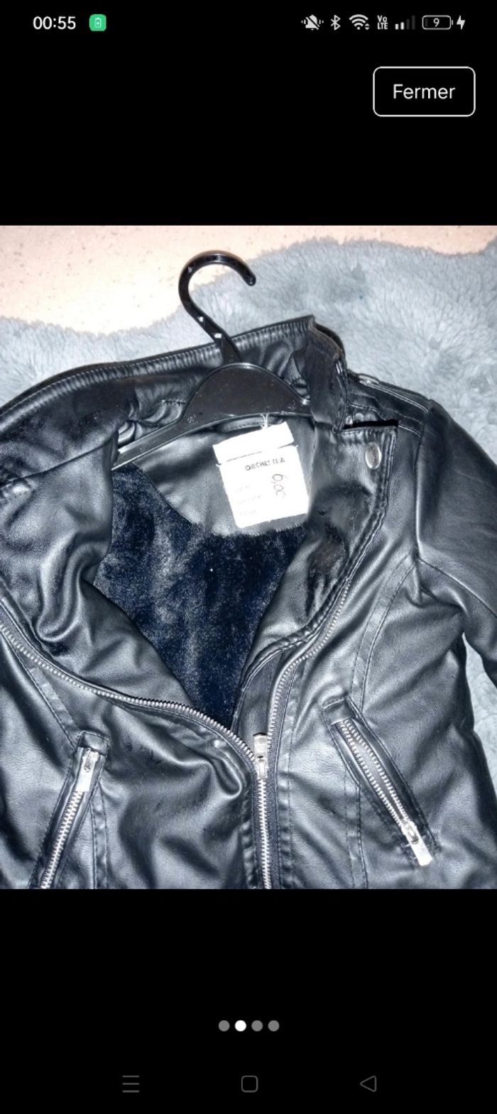 Blouson simili noir - photo numéro 2