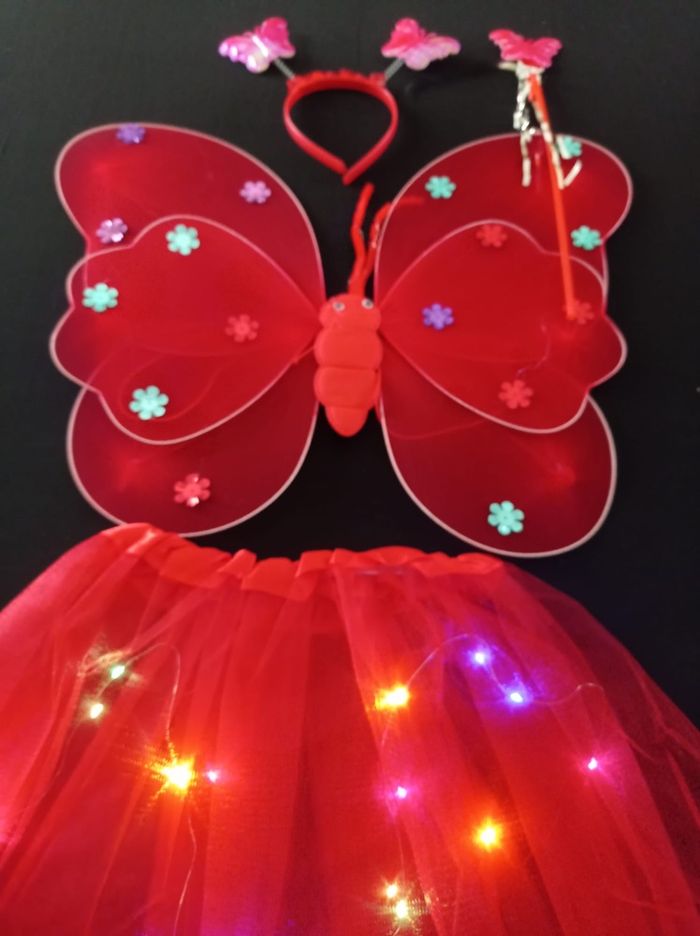 Deguisement papillon rouge LED 3-6ans - photo numéro 3