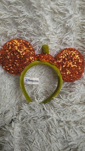 Ears disney oreille minnie mickey orange et vert sequin halloween disneyland paris - disney store
