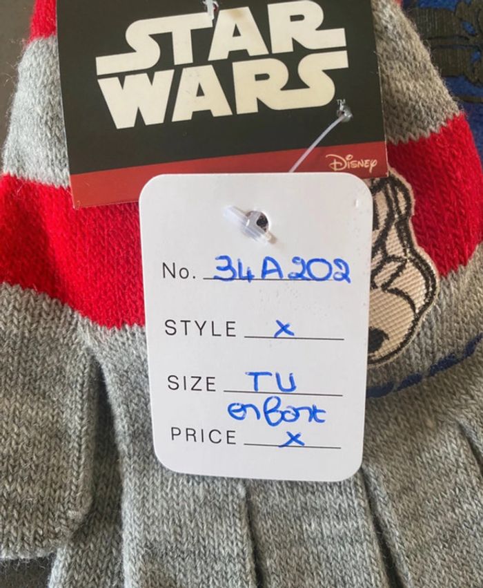 Lot de deux paires de gants Star Wars bleu et gris/rouge TU enfant [ref.34A202] - photo numéro 4