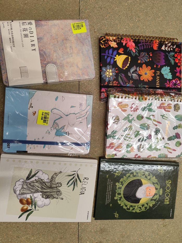 Lot planner et,journal et deux cahier epais
