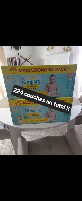 Lot de 2 packs de couches pampers premium protection taille 3