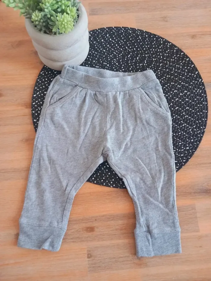 Pantalon bébé gris en coton – Kimbaloo – 12 mois