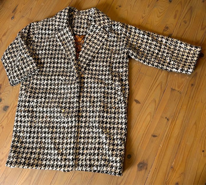 manteau handmade oversize pied poule 44
