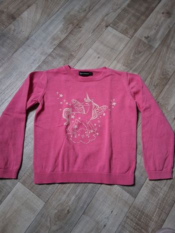 Pull fille rose licorne 6 ans 