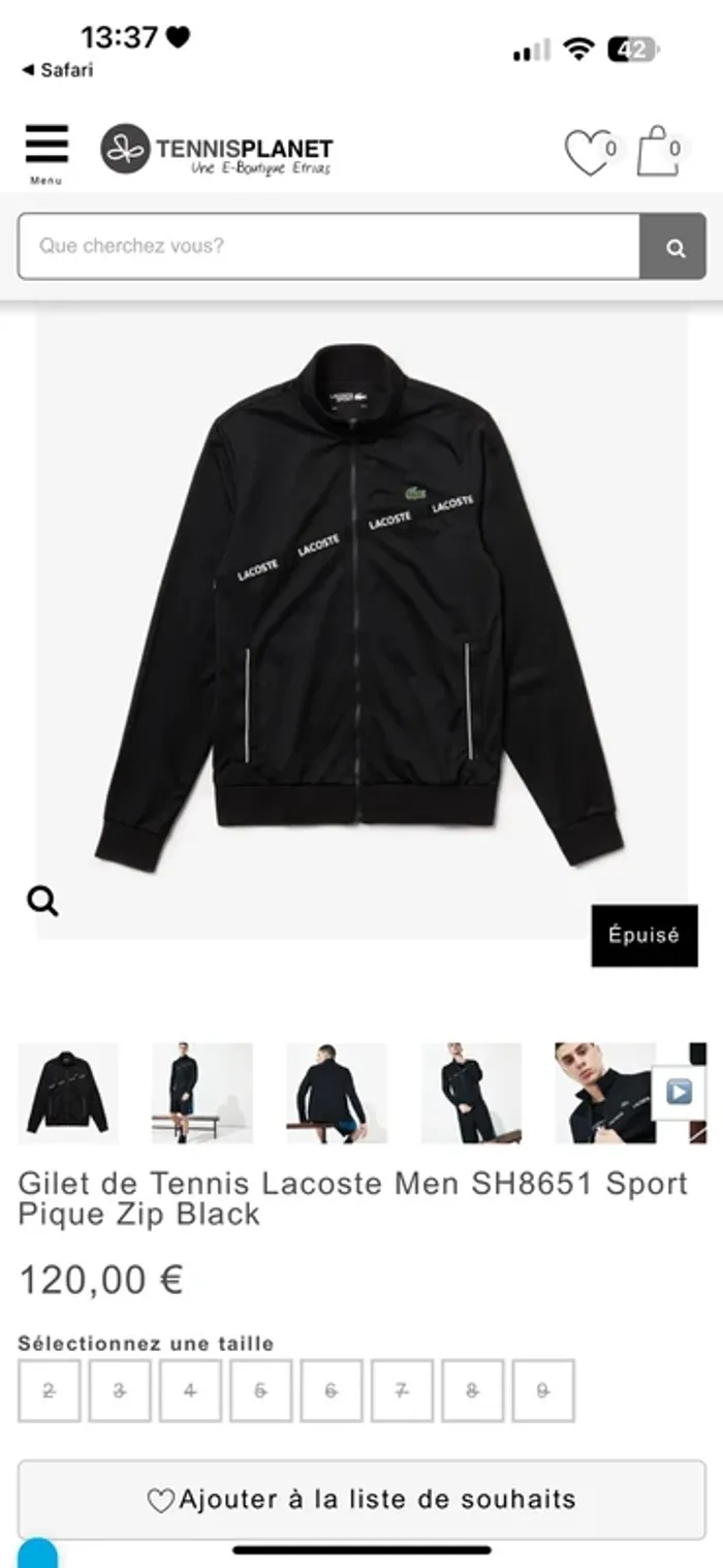 Veste Lacoste S - photo numéro 9