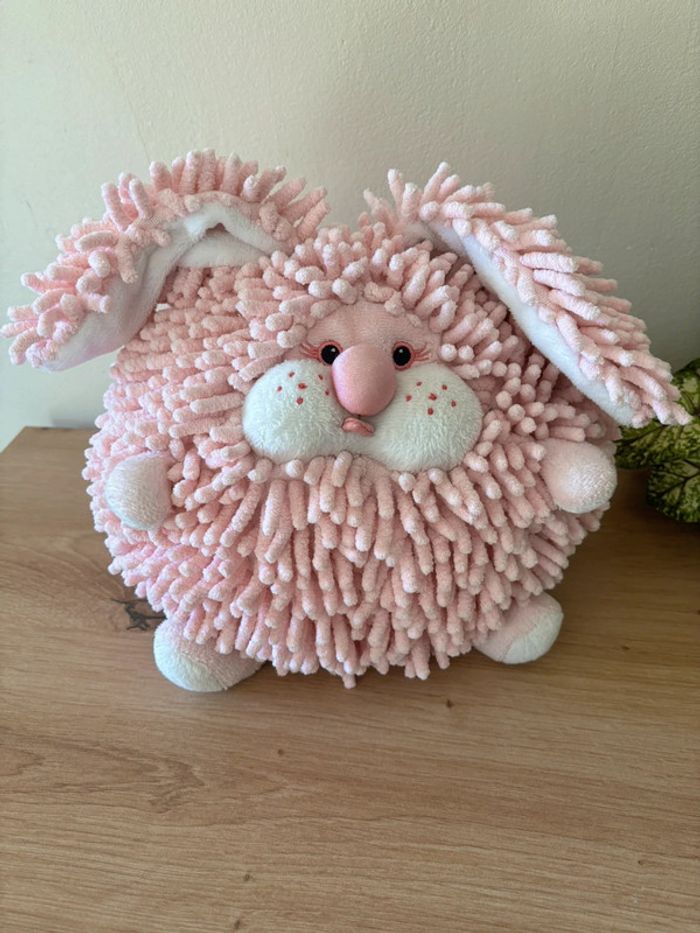 Doudou lapin boule rond rose blanc port aventura - photo numéro 2