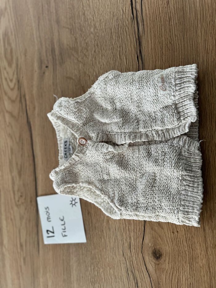 Gilet maille sans manche fille