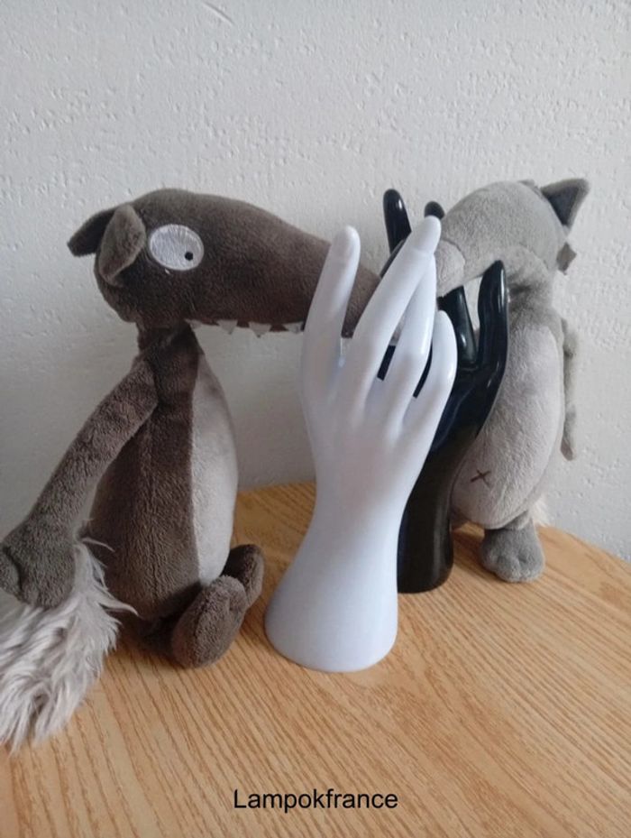 Lot petit loup et pour 25cm bon état animaux en peluche - photo numéro 2