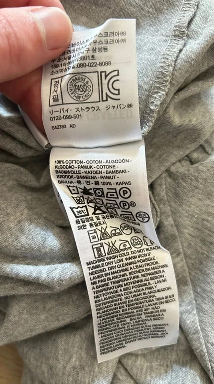 T-shirt à poche gris Single Stitch Made in Portugal - Taille XS - Neuf - photo numéro 6