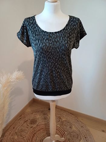 Blouse transparente leopard pailletée Cache Cache taille S/M 36/38