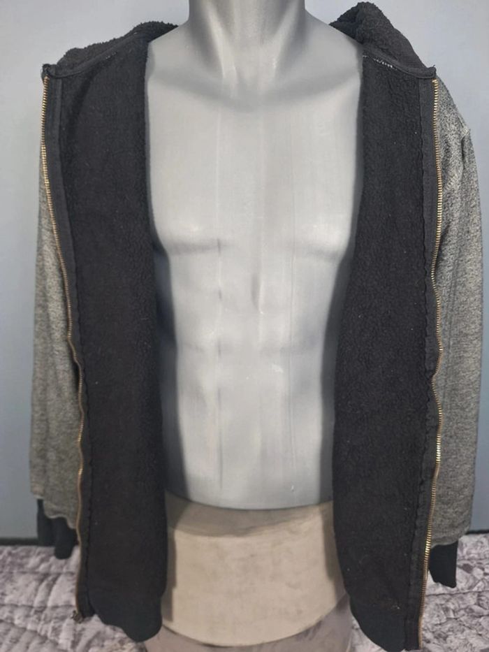 Veste épaisse à capuche full zip nfl / taille XL homme / gris et noir / brodé - photo numéro 12