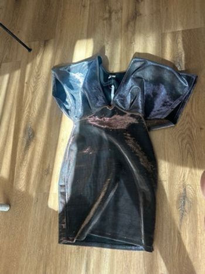 Robe soirée asos grise effet pailleté - photo numéro 9