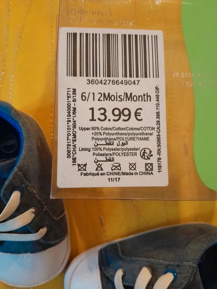 Paire de chaussons/chaussures souples bébé 6/ 12 mois - photo numéro 8