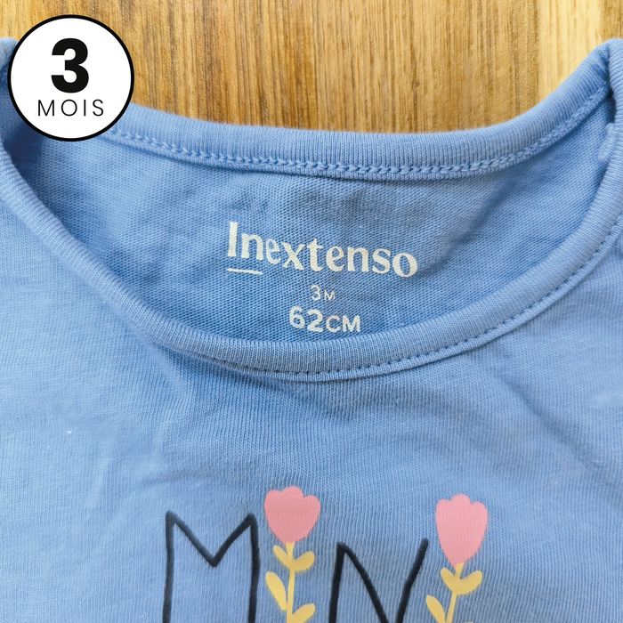 T-shirt manches courtes bleu 3 mois - photo numéro 3