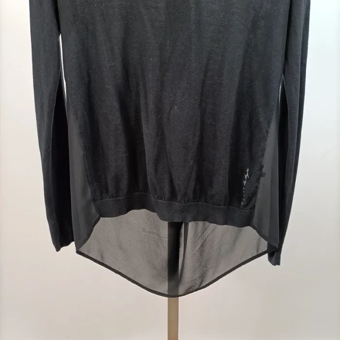 Haut noir transparent GUESS en voile léger taille XS col rond dos zippé A1500 - photo numéro 5