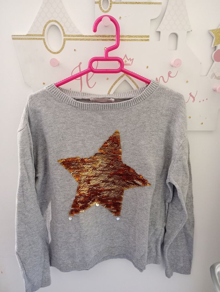 Pull fin sequins réversible 6 ans - photo numéro 2