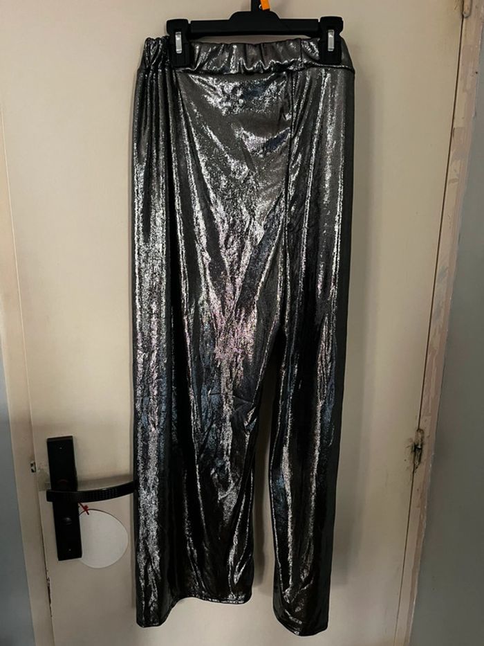 Pantalon argenté métallisé – t44 - photo numéro 2