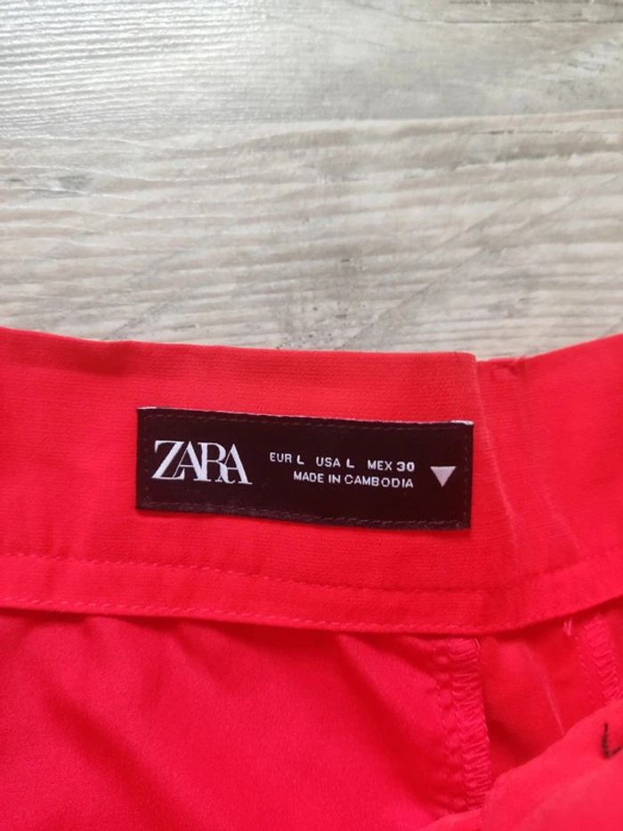 Pantalon large rouge avec poches taille L Zara neuf - photo numéro 6