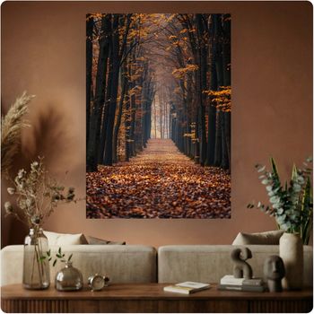 #68 Affiche “Forêt Automnale” poster nature chemin feuilles déco murale zen A3 Sans cadre