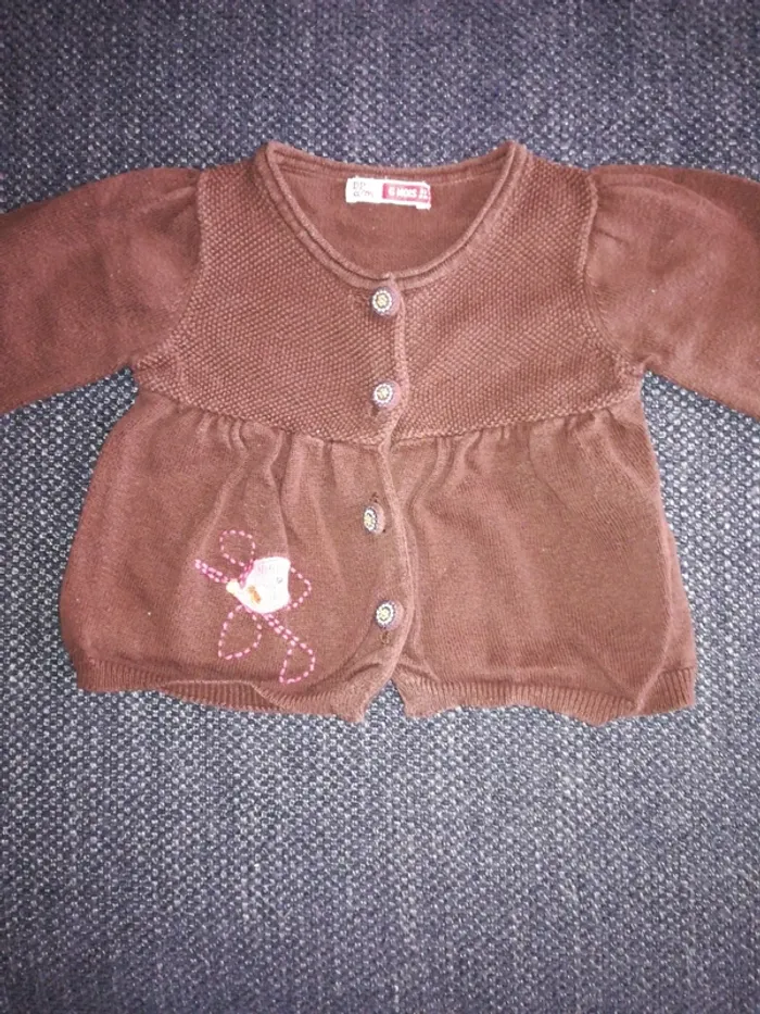 Magnifique ensemble été, salopette et gilet, bébé fille, 6mois - photo numéro 9