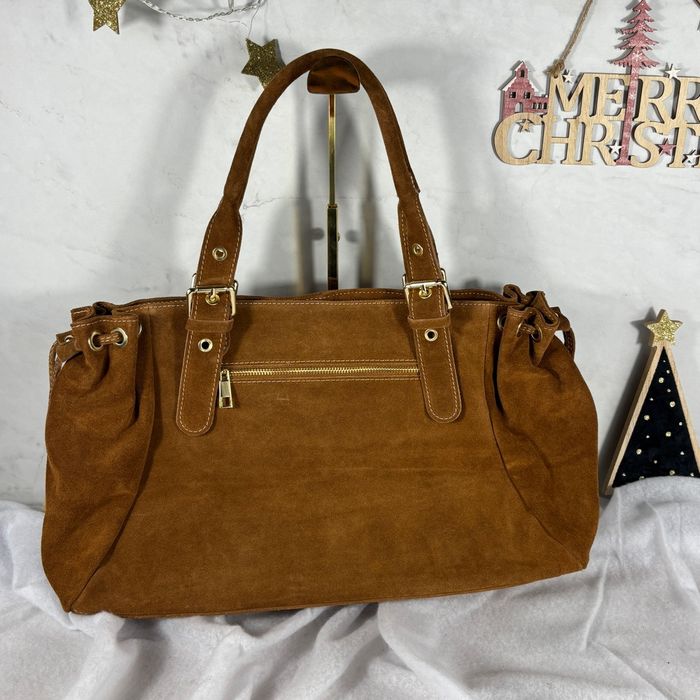 Sac XL cuir 🇮🇹 italien 🇮🇹 brun vintage chic porté épaule neuf