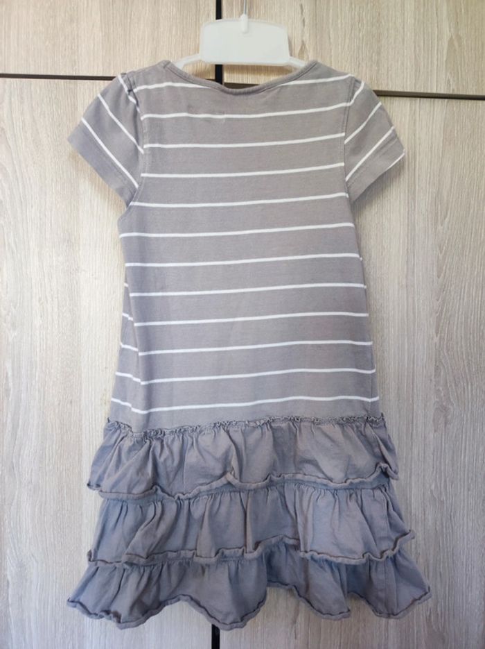 Robe grise rayures & volants 5 ans / Nky - photo numéro 5