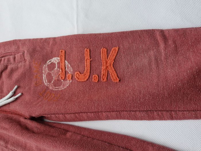 Pantalon de jogging 3 ans Tissaia Rouge chiné Inscription foot game j.k avec ballon - photo numéro 5