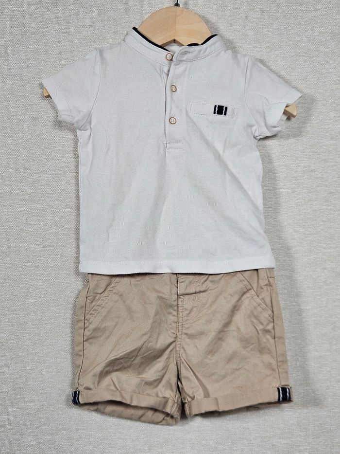 Ensemble 2 pièce polo + short kiabi 9 mois 71 cm