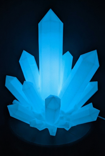 Lampe Cristal LED 3D – Veilleuse Quartz Lumineux Bleu Fluorescent – Lampe Gaming / Déco Mystique – L