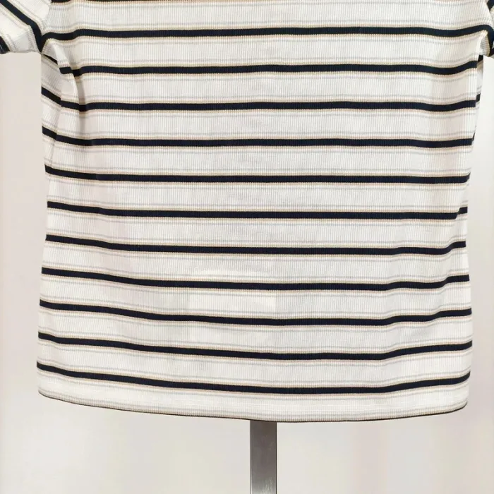 T-shirt blanc à rayures et nœud devant – Taille M A670 - photo numéro 9
