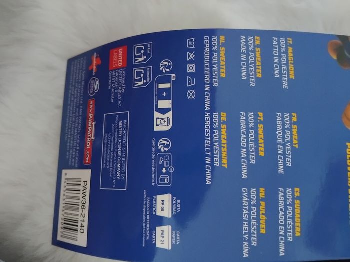 Sweat paw patrol, neuf avec étiquettes, taille 5 ans - photo numéro 6