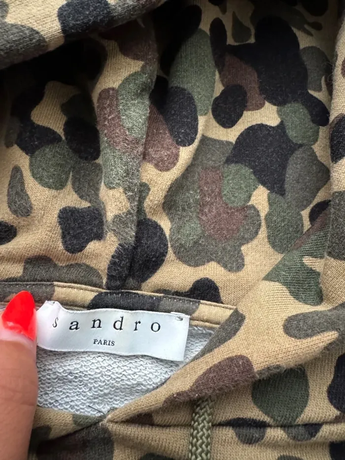 Sweat à capuche Sandro camouflage homme - photo numéro 5