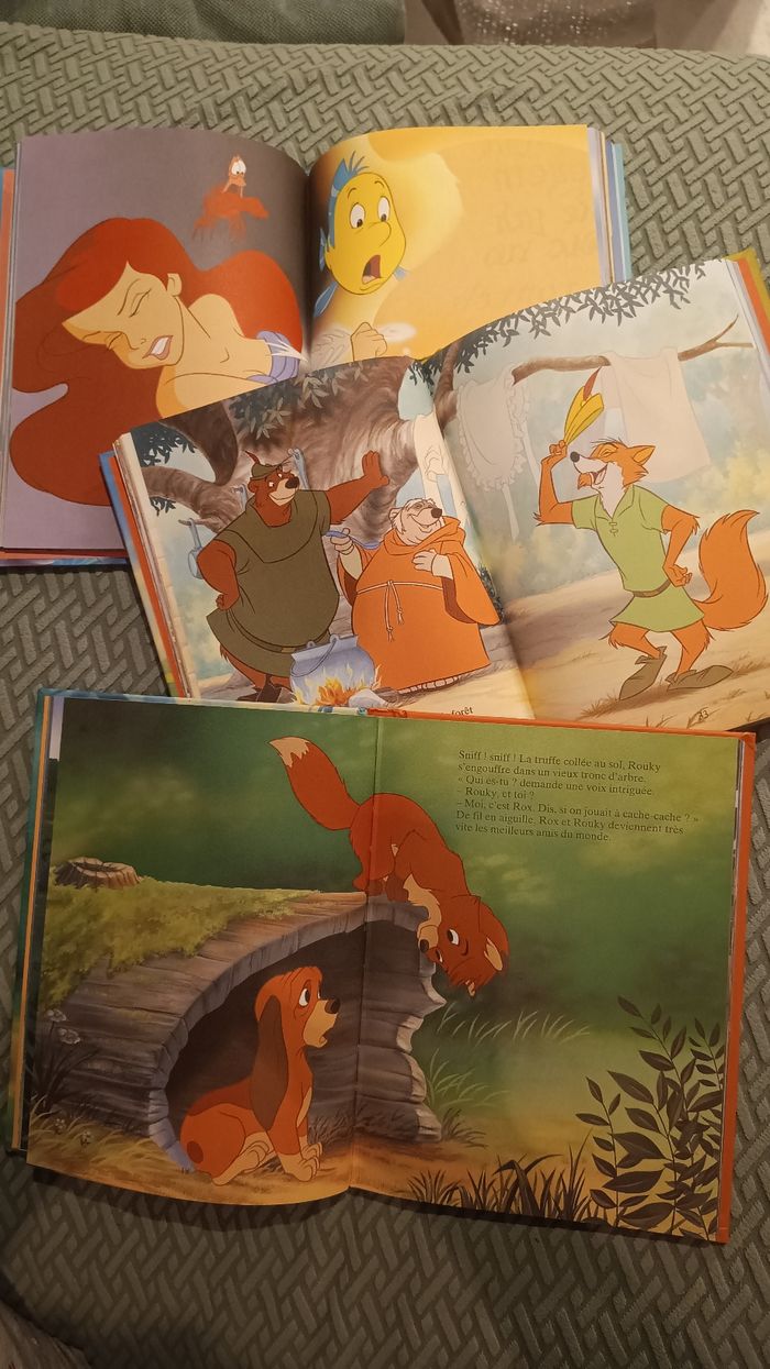 3 livres Disney - la petite Sirène - Rox et Rouky -  Robin des bois - photo numéro 2