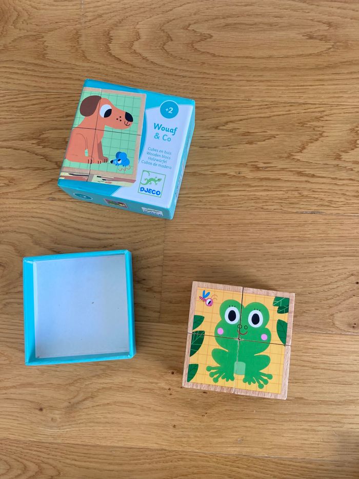 Djeco Waouf and co puzzle cube en bois