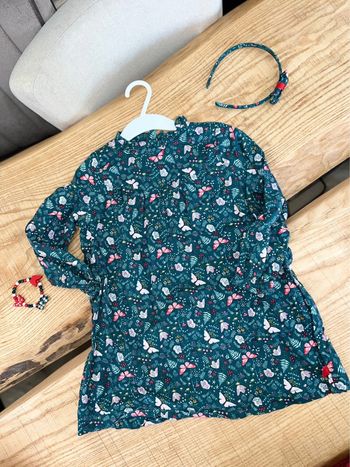 Ensemble 4 ans sergent major thème papillon robe bracelet serre tête