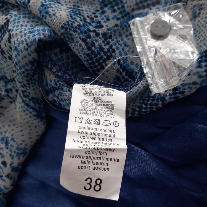 Robe mi-longues sans manches imprimée bleu Tex Woman taille 38 - photo numéro 6